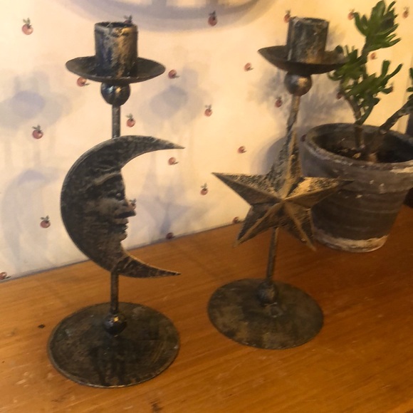Other - Sun and moon metal candlesticks